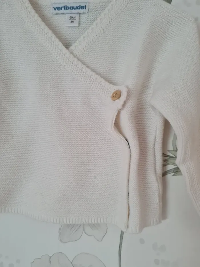 Brassière bébé blanche Vertbaudet 3 mois - photo numéro 5