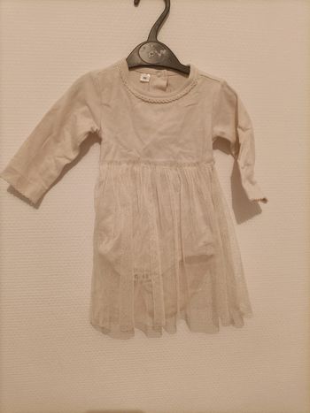 Body blanc avec jupon pailleté intégré – Taille 68 cm