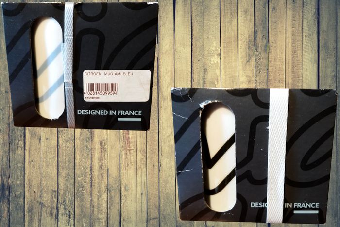 2 Mugs Citroën AMI (Watt Else) 320ml - Bleu et Kaki - neufs et scellés - photo numéro 2