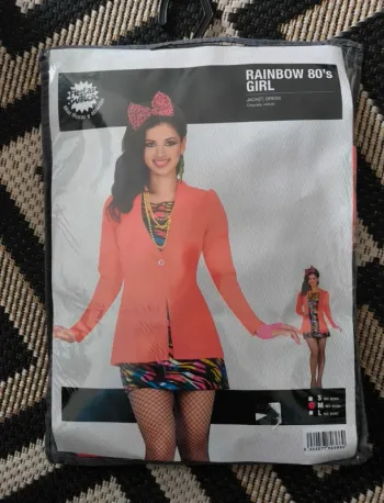 Déguisement arc-en-ciel"Rainbow 80's Girl" taille M neuf