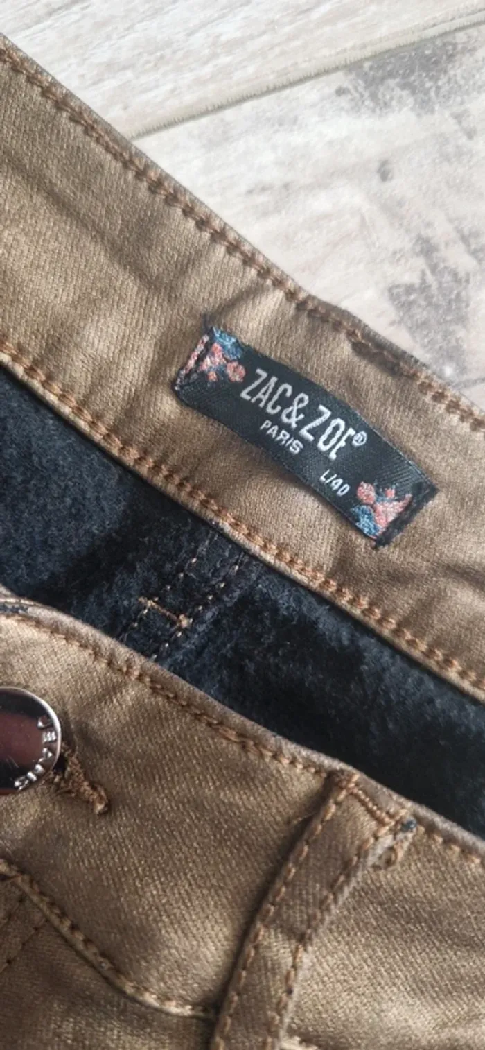 Pantalon huilé or - photo numéro 4