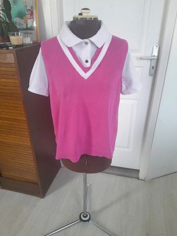 Très beau petit pull manche courte col polo Ralph Lauren active