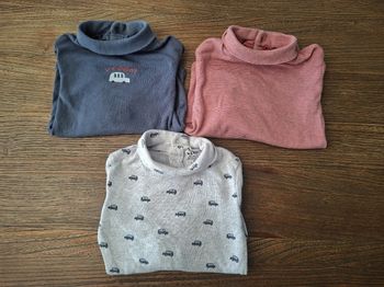 👶 Lot de 3 bodys bébé à col roulé – 18 mois 👕
