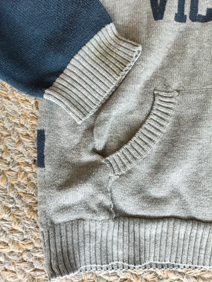 Sweat à capuche gris/bleu Gémo 3A - photo numéro 2