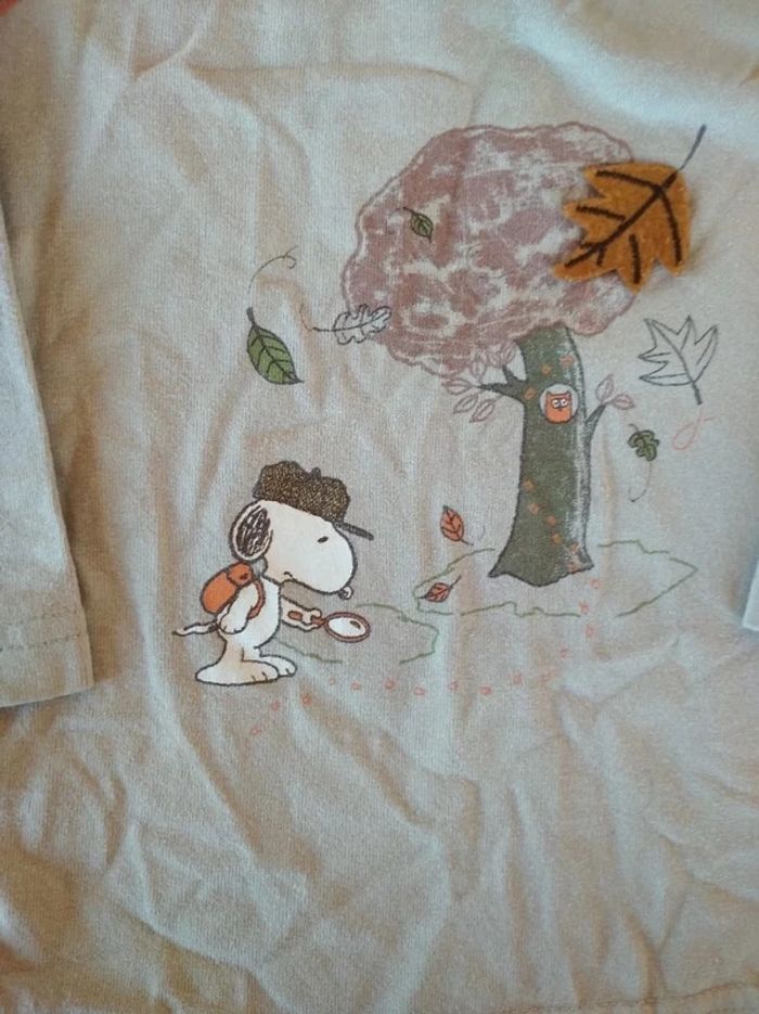 Tee shirt chemise manches longues Garçon 18 mois Snoopy détective - photo numéro 4