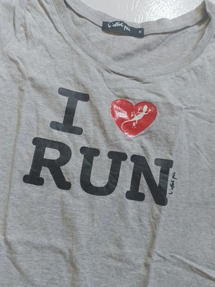 T-shirt gris I Love Run L'effet Péi - photo numéro 9