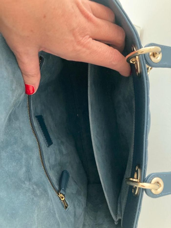 ‎Sac à main Lady Dior original bleu denim bleu comme neuf - photo numéro 7