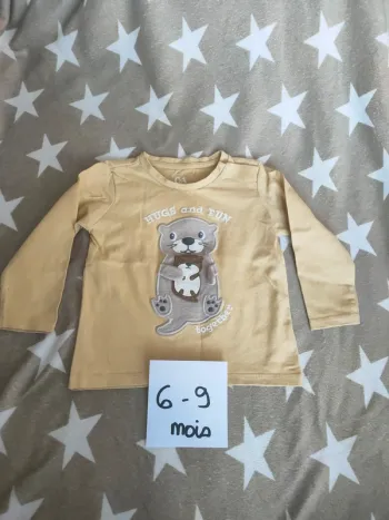 T-shirt manches longues garçon 6-9 mois