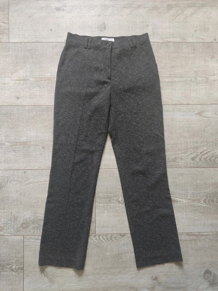 Pantalon droit gris et chiné taille 36 Armand Thiery