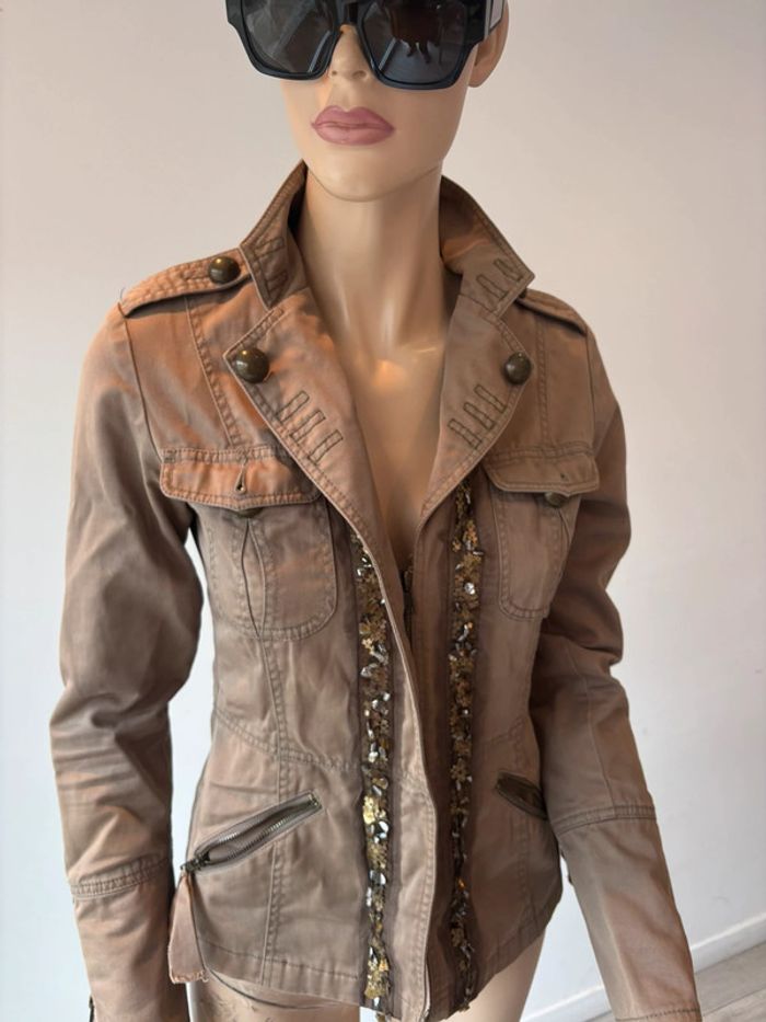 Veste en jeans Morgan de toi beige - photo numéro 4