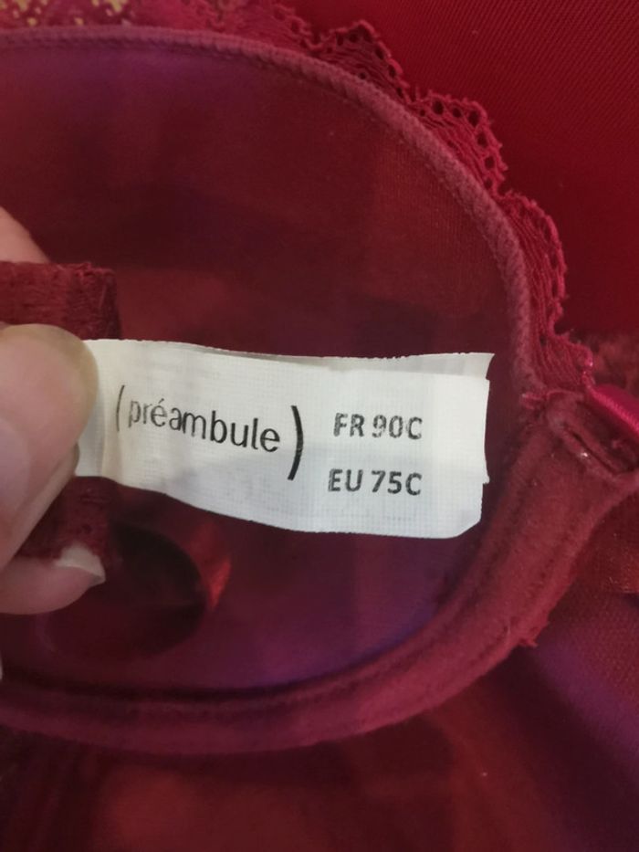 🌺Lot de 2 soutien-gorge. 90 C. Bordeaux. Preambule - photo numéro 6