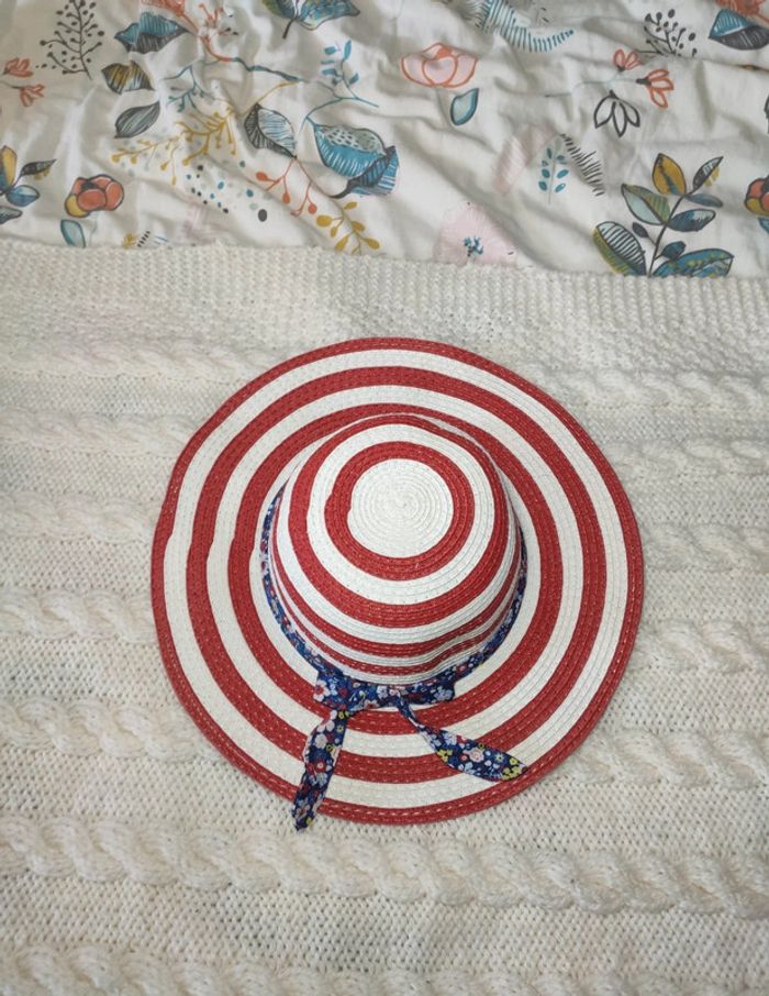 Chapeau de paille sergent major 4/5 ans - photo numéro 2