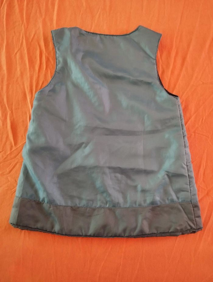 * Ensemble robe bleue chaude motif fleur + collant T6M TAO - photo numéro 6
