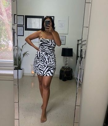 Robe imprimée zebre noire et blanche zara
