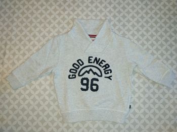 Sweat bébé Okaïdi 2 ans – 86 cm – confortable – fermeture pression col