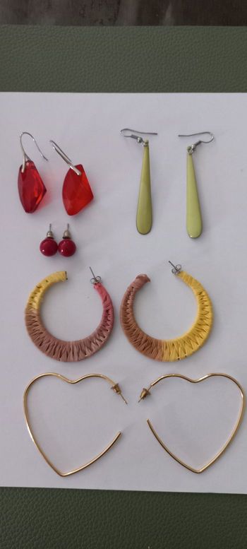 Lot 5 Paires Boucles d'oreilles Fantaisies 