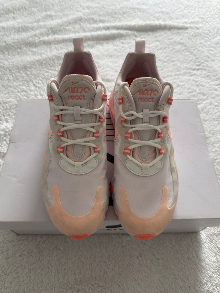 Nike Air Max 270 React - Rose Pêche Crème - photo numéro 3