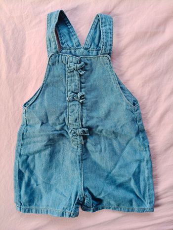 Salopette short fille TAO bleu 74 cm
