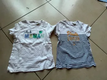 Lot de 2 t-shirt manche courte taille 86 cm