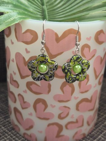 Boucles d’oreilles "Fleurs Vertes"