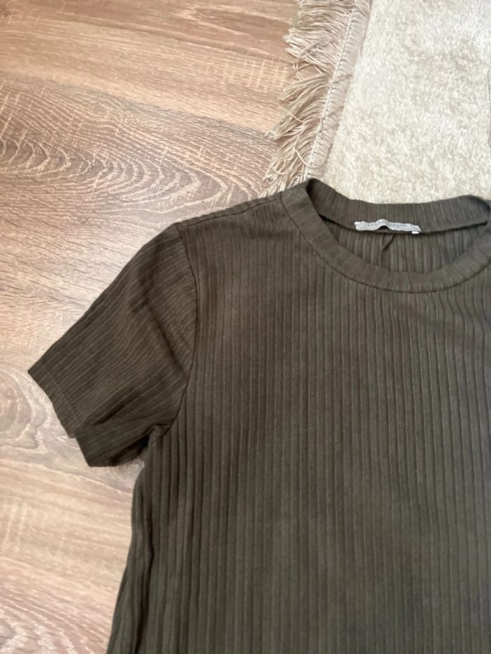 Robe Zara côtelé vert foncé taille S - photo numéro 2