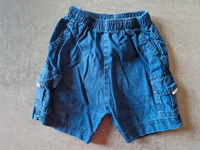 Short bleu, Garçon 12 mois