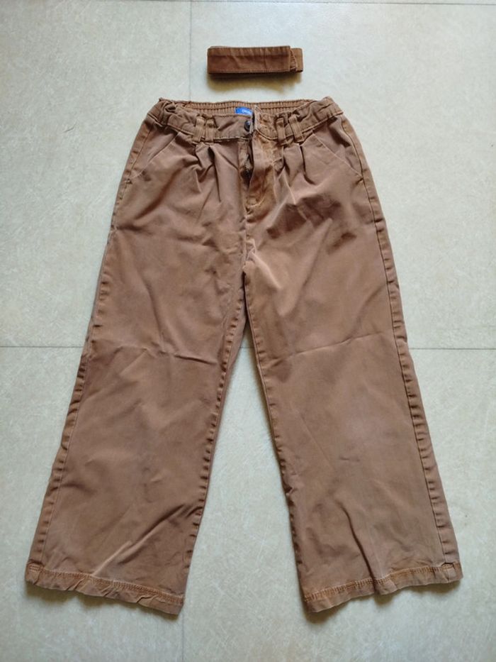 Pantalon large camel