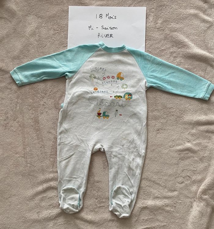 Lot de 3 pyjamas chauds - Petit Bateau & autre - 18 mois - TBE - photo numéro 6