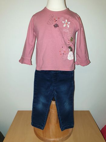 Ensemble T-shirt manches longues et jegging DPAM 12 mois