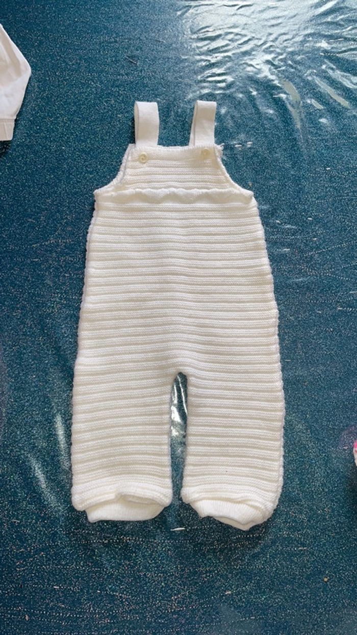 Salopette blanche côtelée