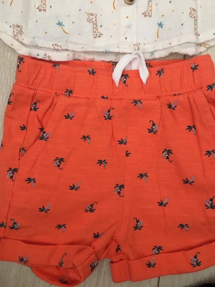 Ensemble short chemise manches courtes 3 mois orchestra - photo numéro 2