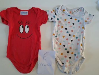 Bodys manches courtes, 6 mois