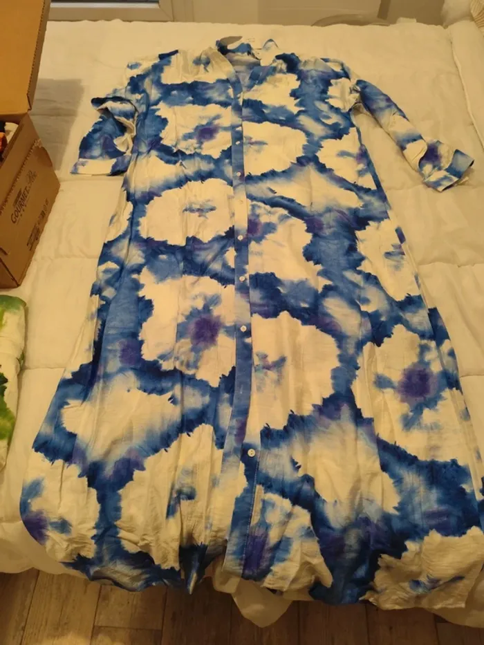 Robe longue bleu