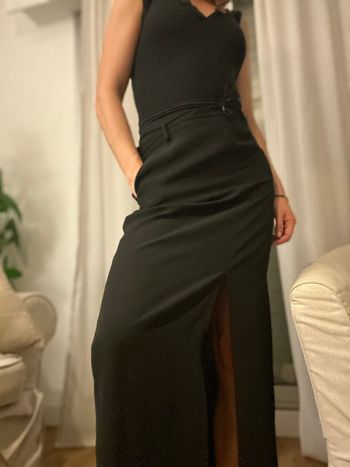 Jupe longue échancré élégante noir taille L