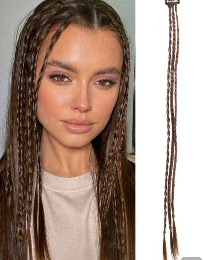 Clip avec extensions de cheveux bruns tressés - photo numéro 9