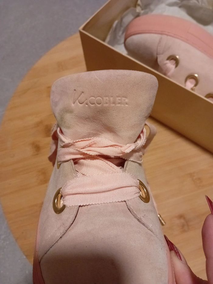 Chaussure P.37 Rose , lacet en tissu . - photo numéro 14