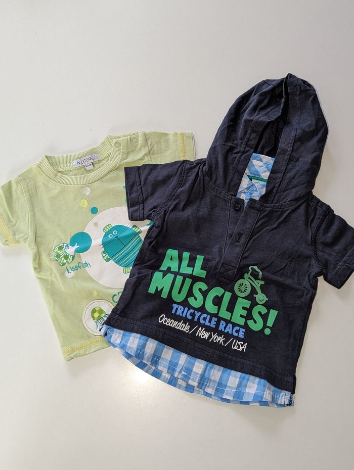 Lot de 2 t-shirts manches courtes 6 mois