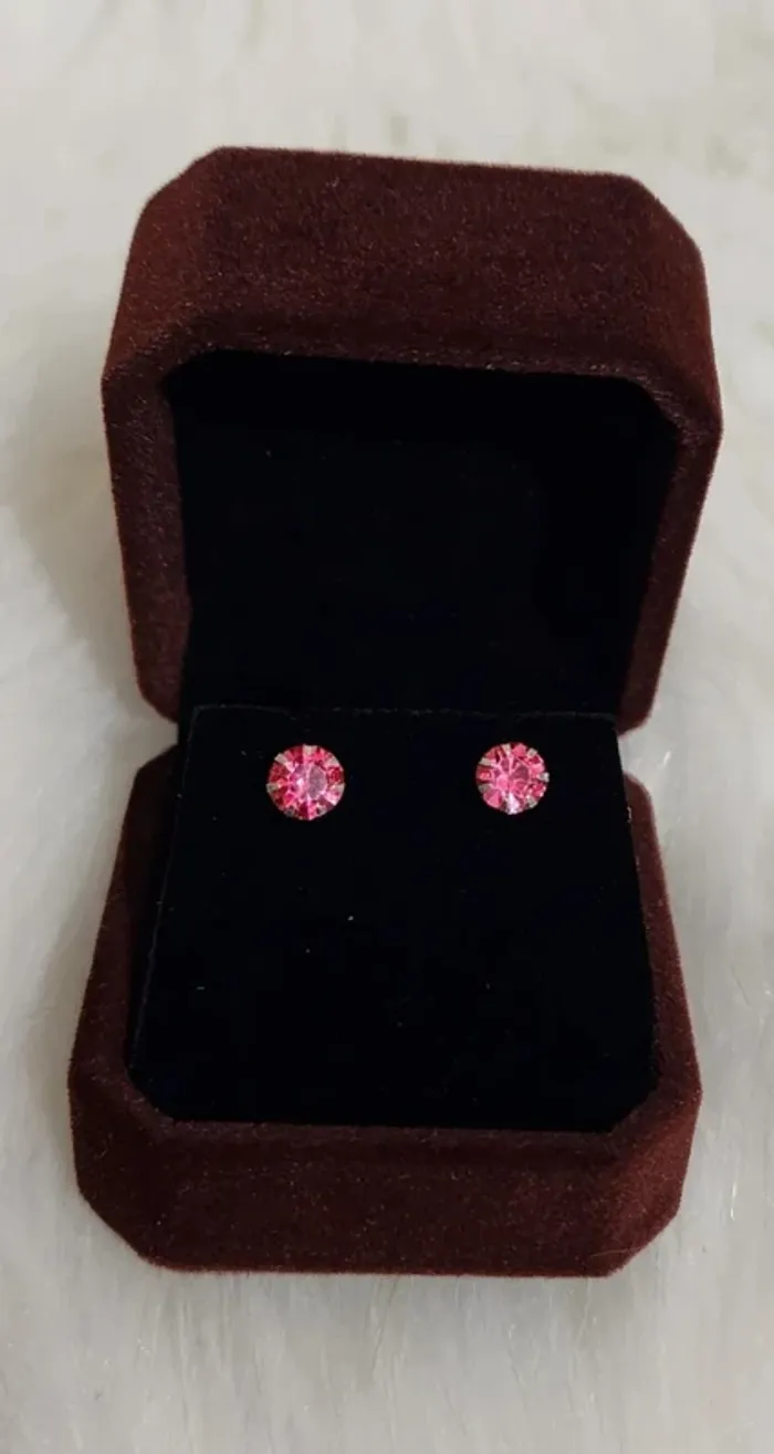 💎Boucles d’oreilles Zirconium Rose Claires💎