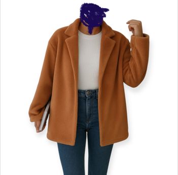 Manteau col à revers en flanelle T38 • SHEIN