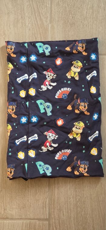 Cache cou / snood motif - 96% coton- Pat Patrouille taille 35x50