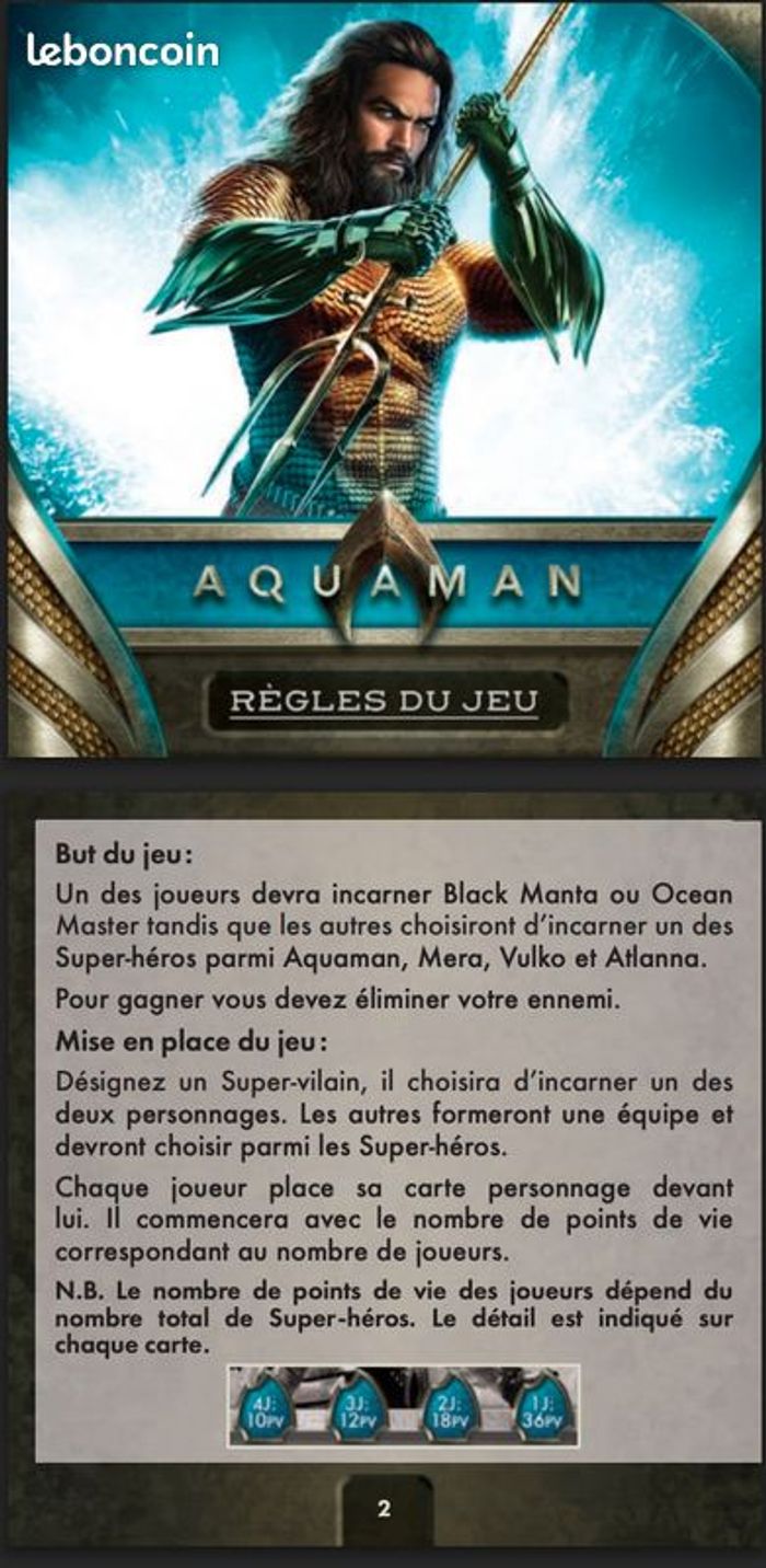 Jeu de Cartes Aquaman Neuf sous Blister Stratégie - photo numéro 3