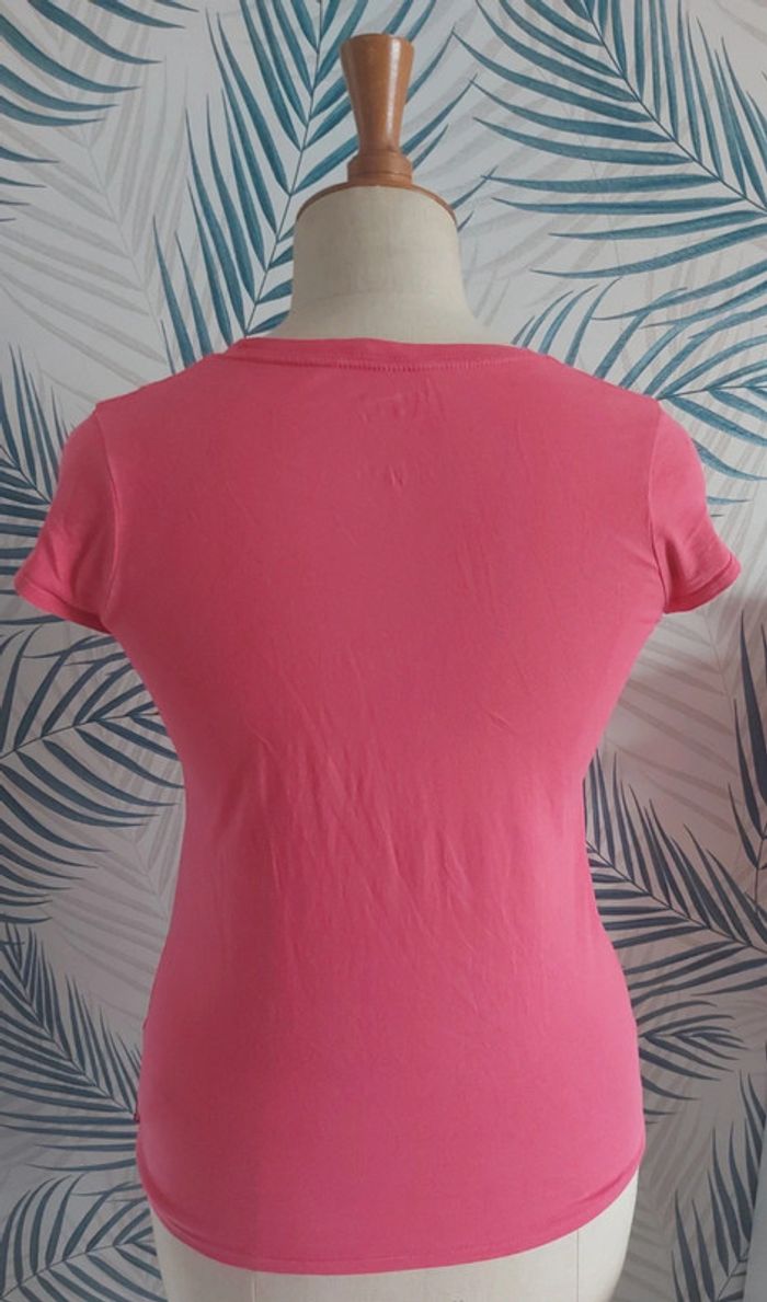 Tee-shirt rose et blanc pailleté Levi's - photo numéro 2