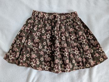 Jupe plissée vert motif floral - 3A - Tape à l'oeil