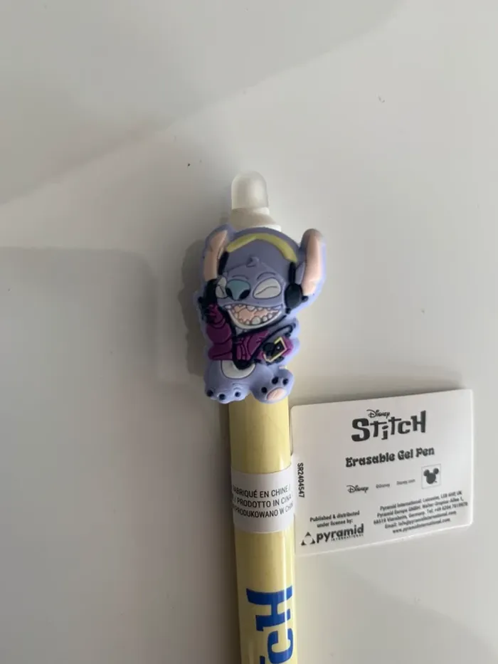 Stylo à gel effaçable Stitch (jaune) - photo numéro 2