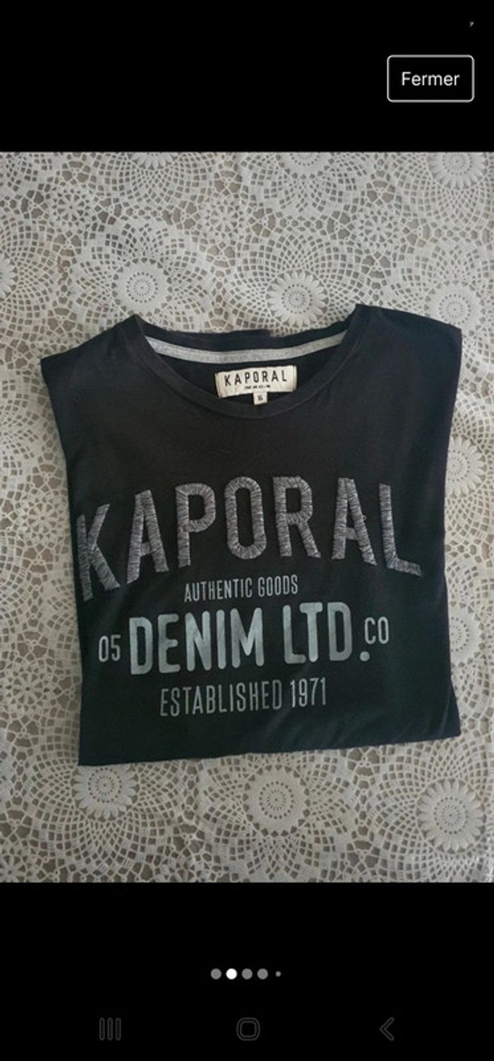 Tee-shirt manche longue taille 16 ans noir kaporal - photo numéro 3