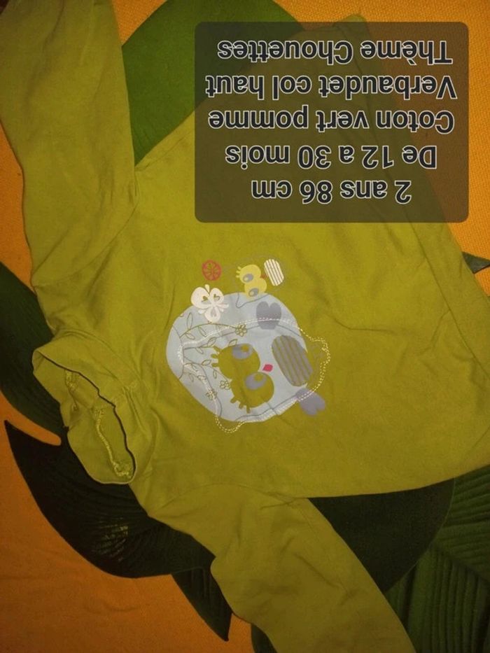 Haut long vert pomme 24 mois