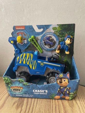 Coffret Pat Patrouille Jungle Pups Chase + Véhicule De Policier De Luxe.