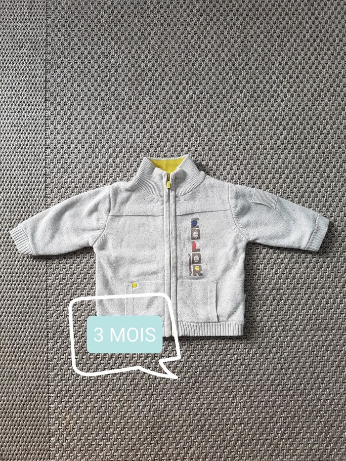 Gilet beige chiné garçon - 3 mois