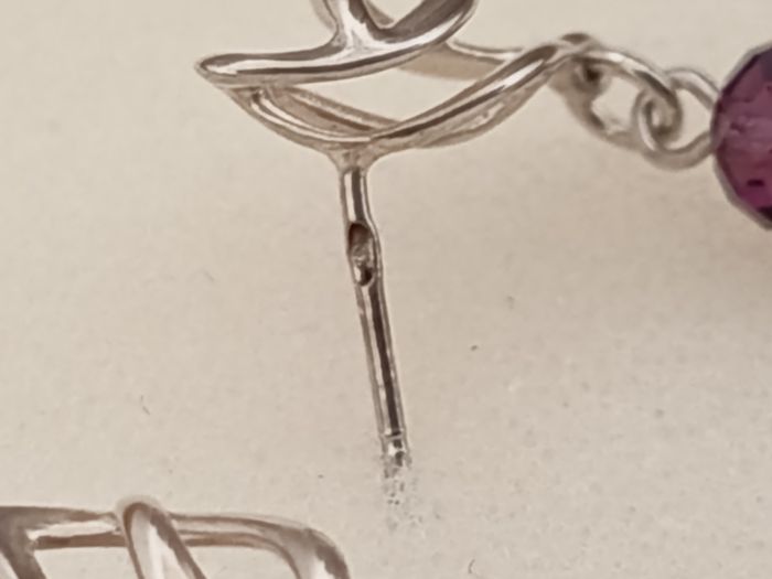 Boucles d'oreilles argent et ambre. - photo numéro 6