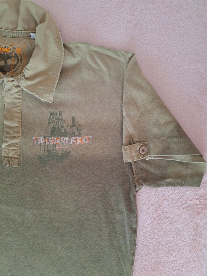 Polo Timberland 8 ans manches courtes beige et Kaki - photo numéro 3